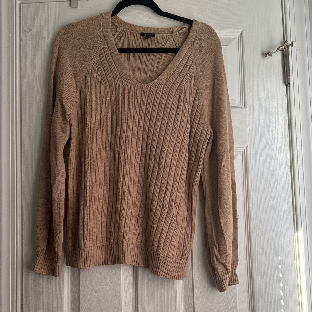 Talbots Women's V-Neck Sweater in Tan